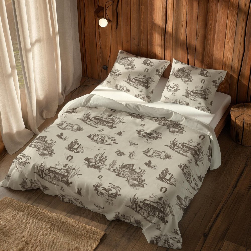 Cowboy Scene Printed Duvet Set – Western Style Printed Bedding - myhomestore.com.pk
