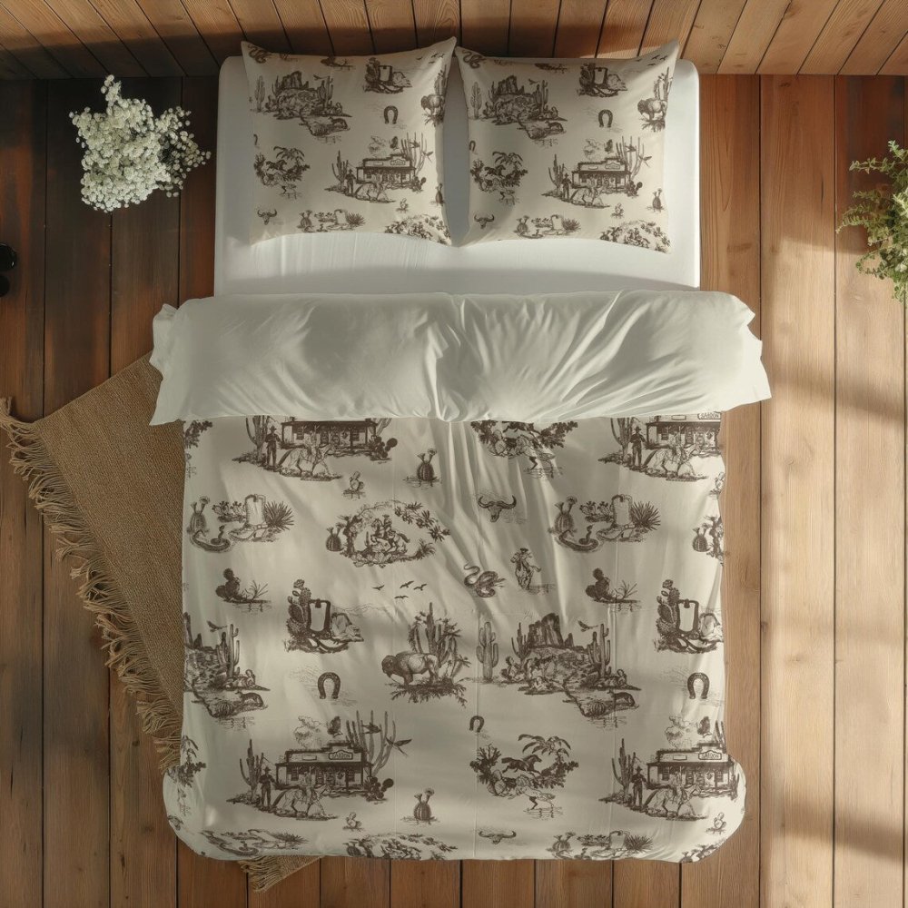 Cowboy Scene Printed Duvet Set – Western Style Printed Bedding - myhomestore.com.pk