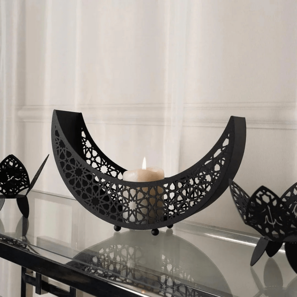 Crescent Moon Shaped Metal Islamic Decor - myhomestore.com.pk