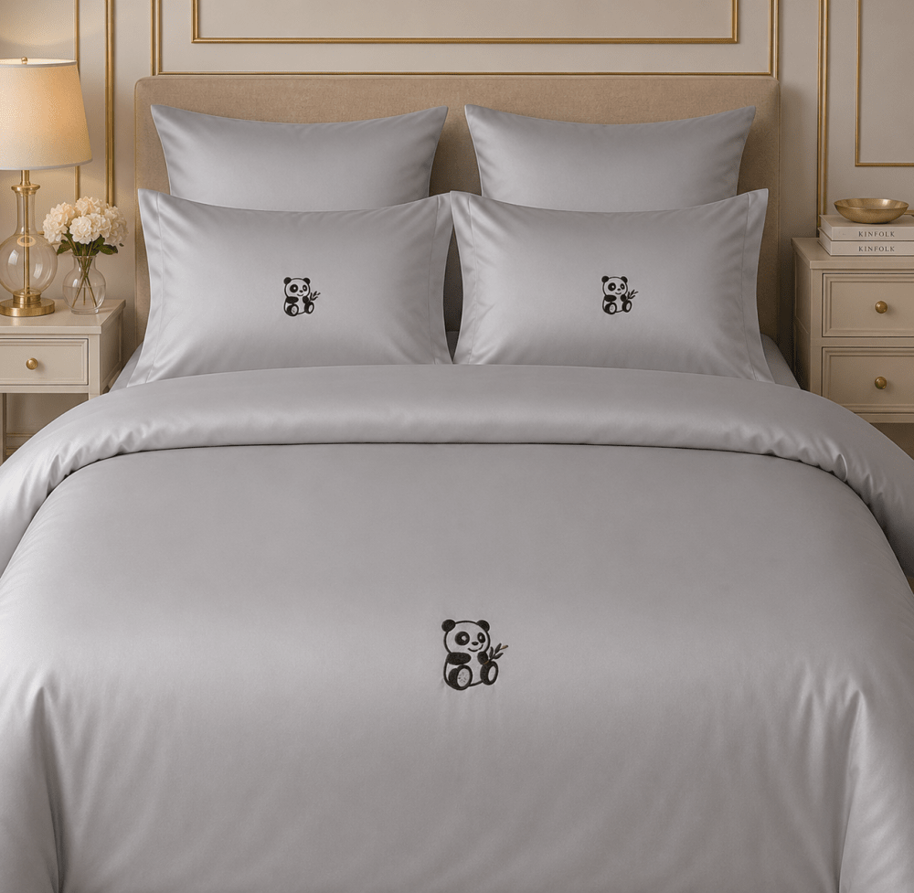 Cute Panda Embroidered Bedding Set - myhomestore.com.pk