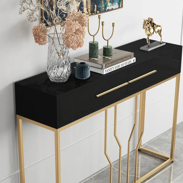 Modern Narrow Console Table with Storage Entryway Table with Drawers