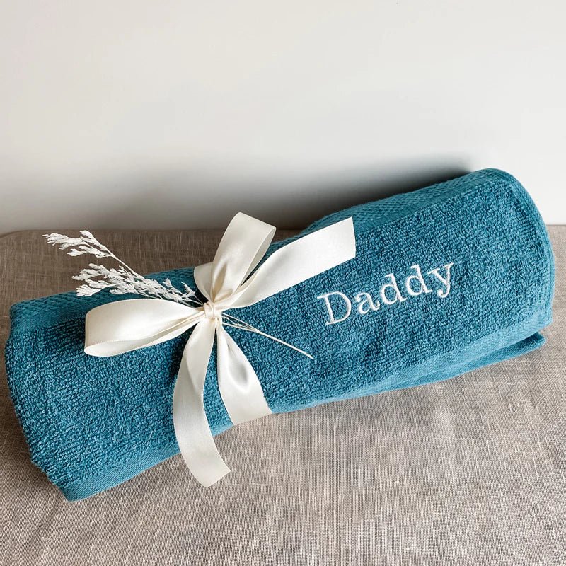 Daddy Cotton Bath Towel Embroidered - myhomestore.com.pk