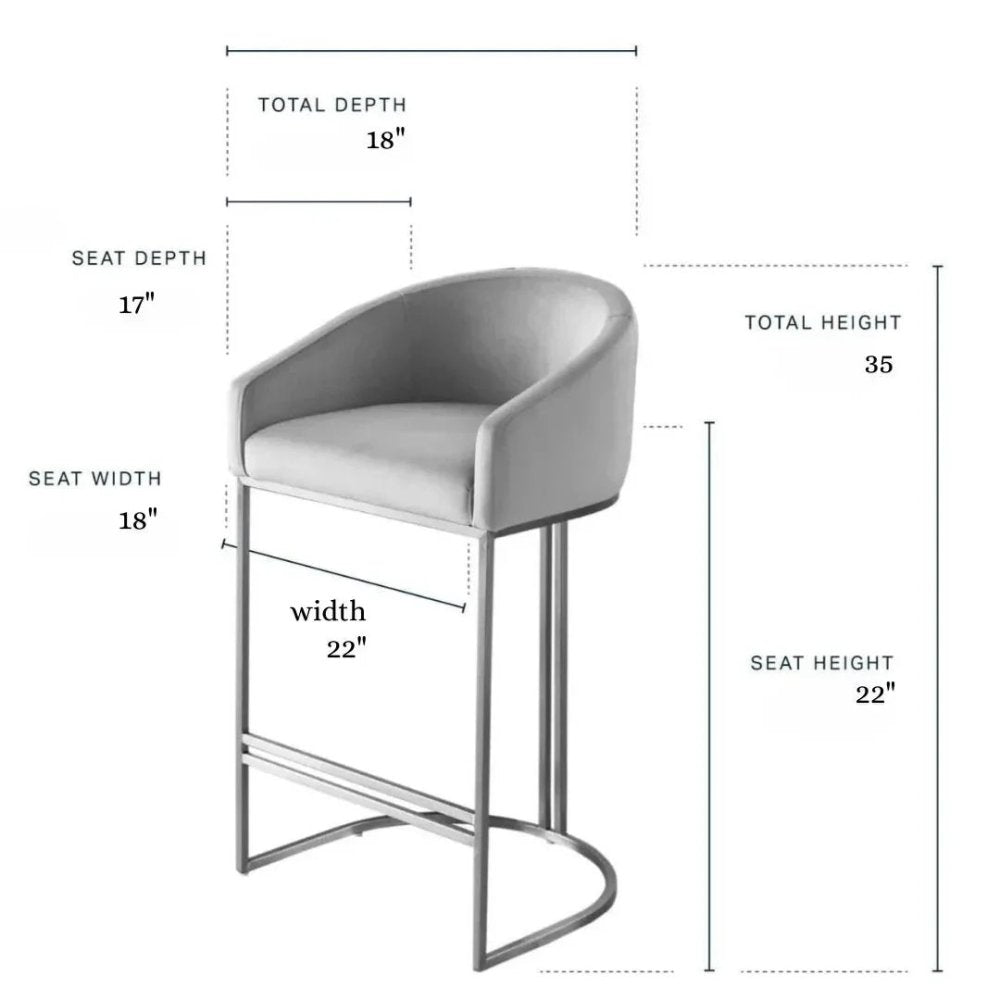 Dakota Champagne Velvet & Metal Barstool - myhomestore.com.pk