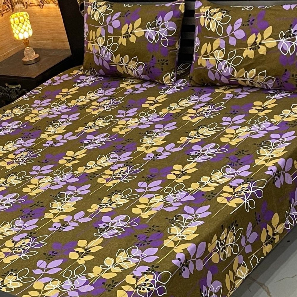 Double Bed Flower Print Bedsheet - myhomestore.com.pk
