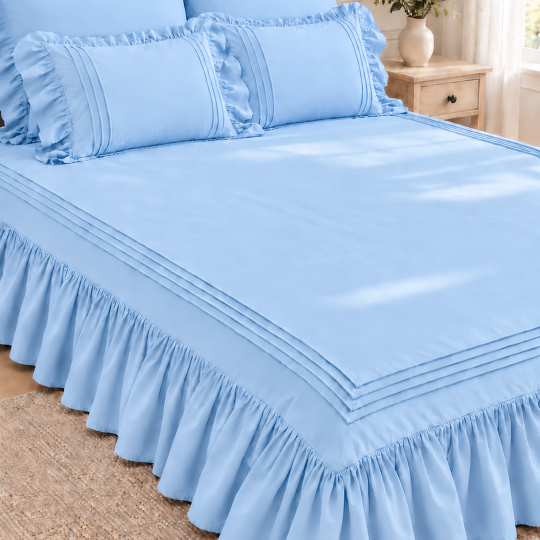 Elegant Triple Border Ruffled Duvet Set