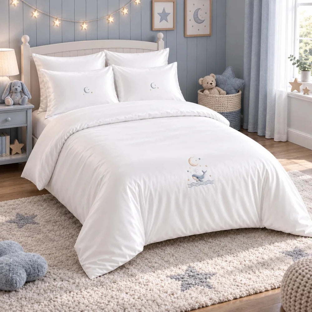 Dreamy Whale Embroidered Bedding Set - myhomestore.com.pk