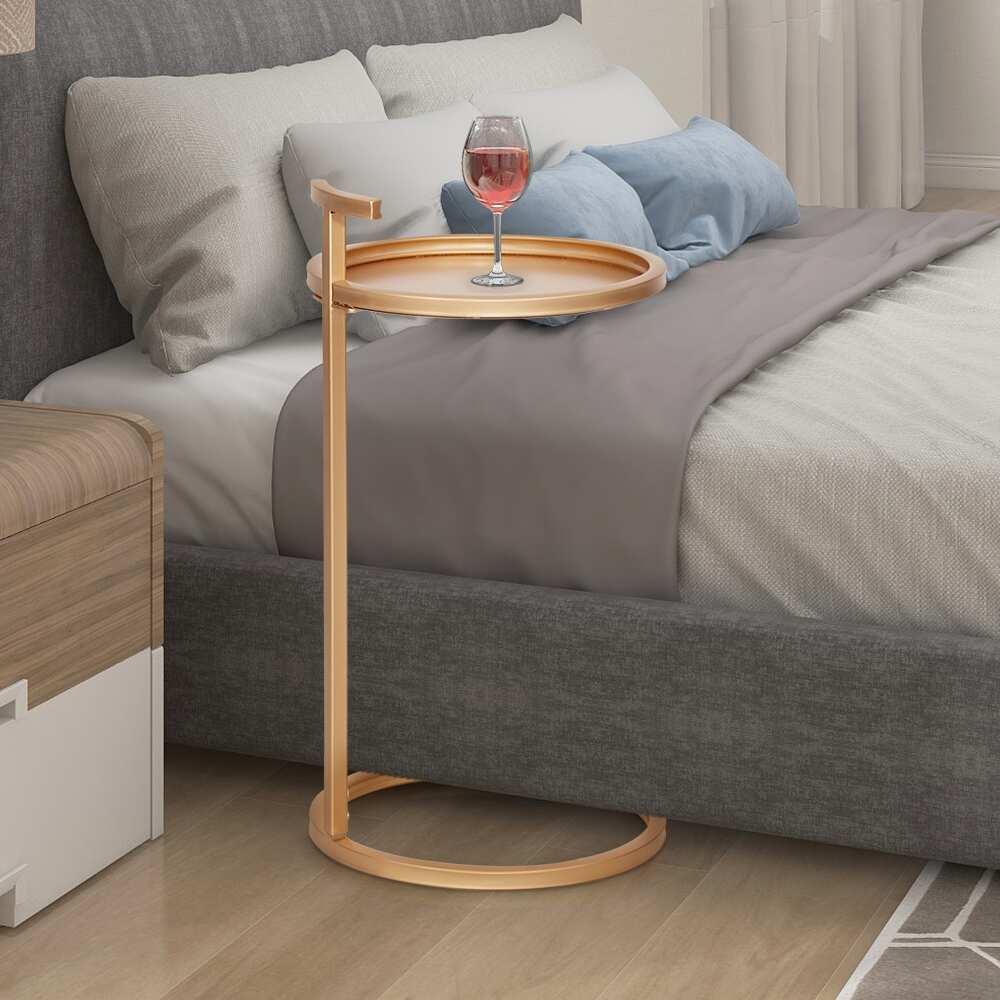 Duke End Table Round Metal End Table with Handle - myhomestore.com.pk