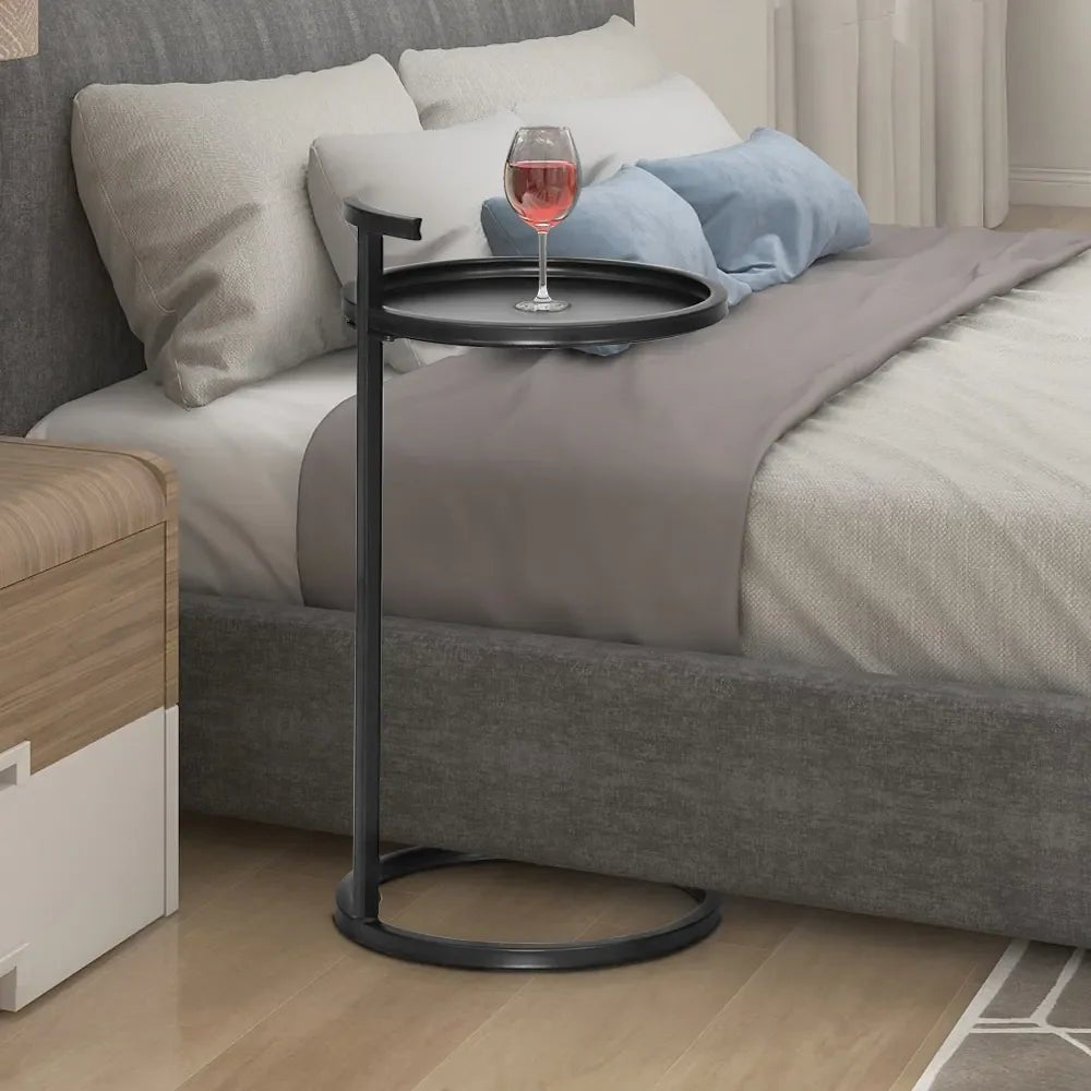 Duke End Table Round Metal End Table with Handle - myhomestore.com.pk