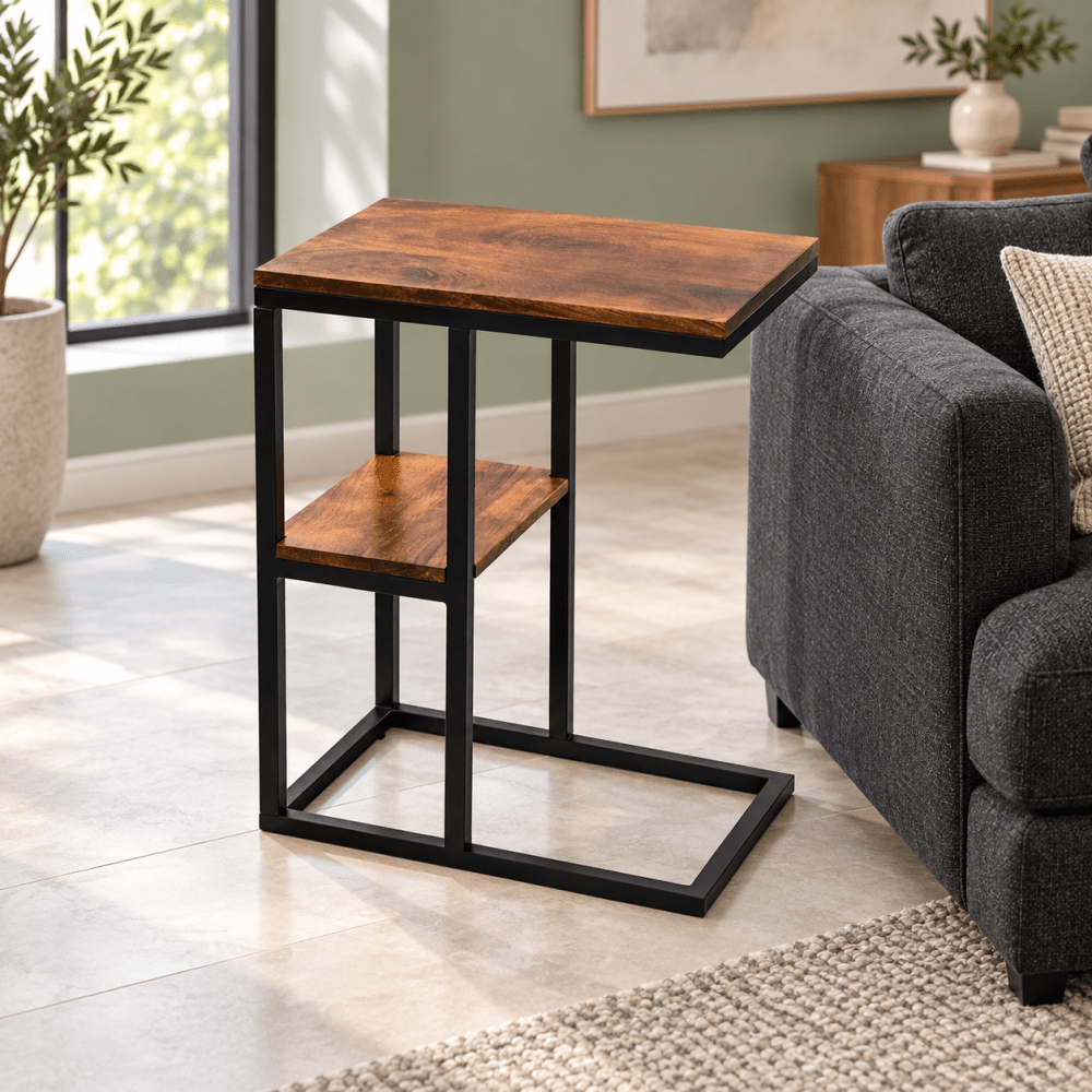 E Shaped Side Table - myhomestore.com.pk