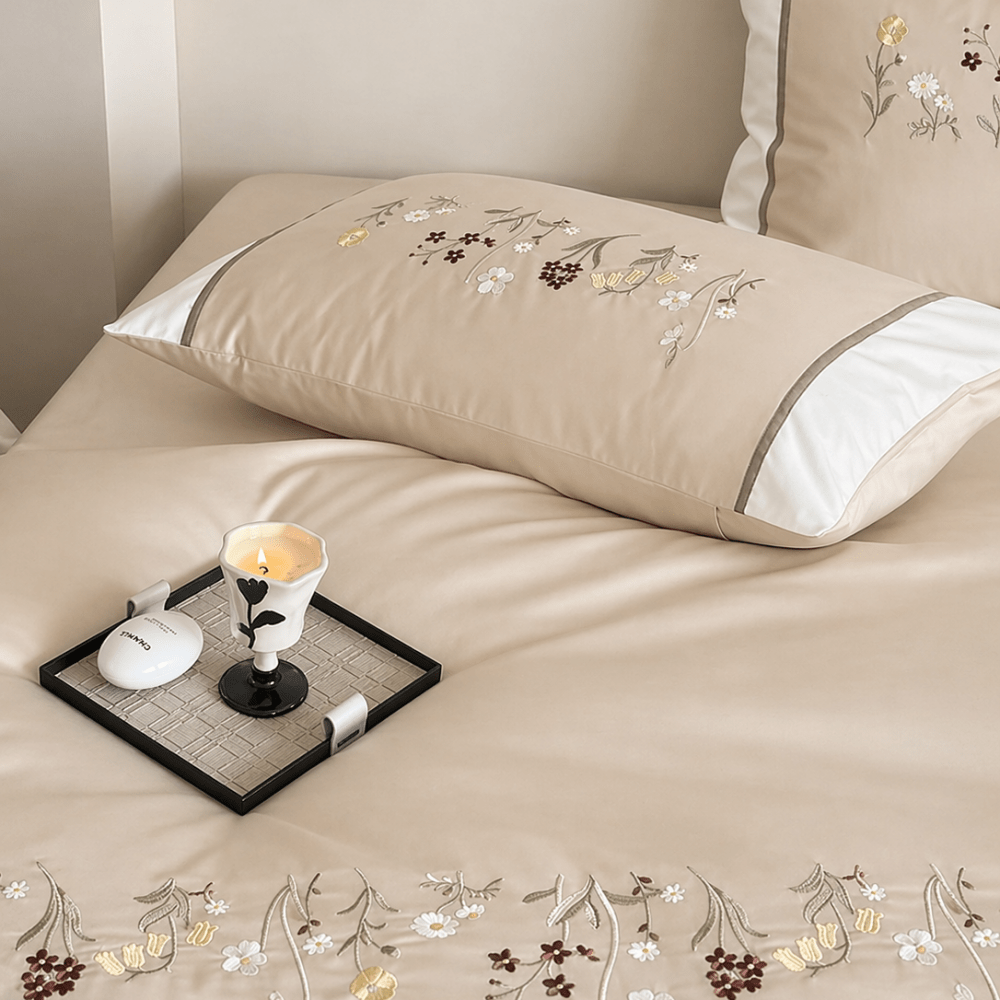Early Summer Ambiance Embroidery Duvet Set – Soft Duvet Cover - myhomestore.com.pk