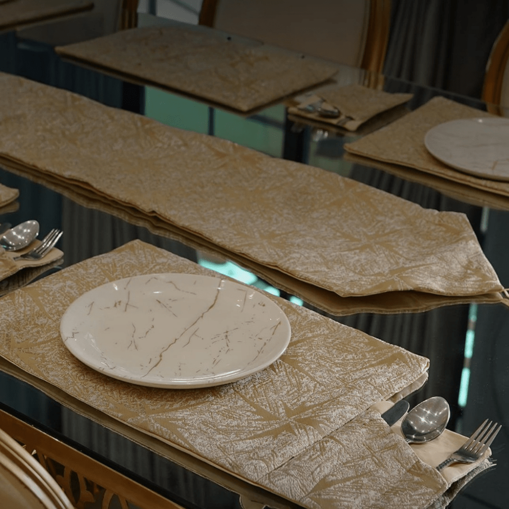 Elegance in Neutral Tones Table Mat Set - myhomestore.com.pk