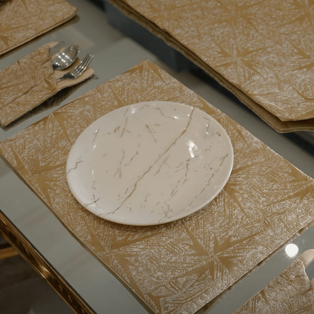 Elegance in Neutral Tones Table Mat Set - myhomestore.com.pk