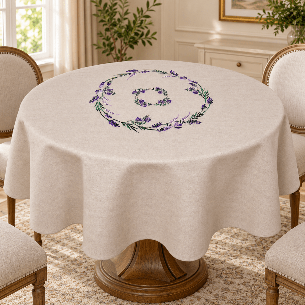 Elegant Floral Embroidered Table Cover - myhomestore.com.pk
