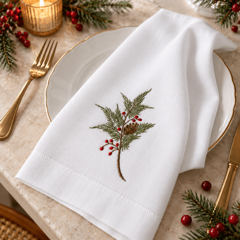 Elegant White Embroidered Table Mat - myhomestore.com.pk