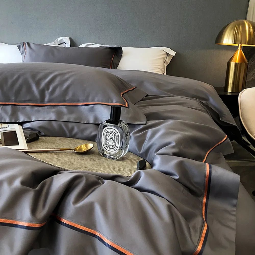 Embroidered Multi Line Baratta Duvet Set - myhomestore.com.pk