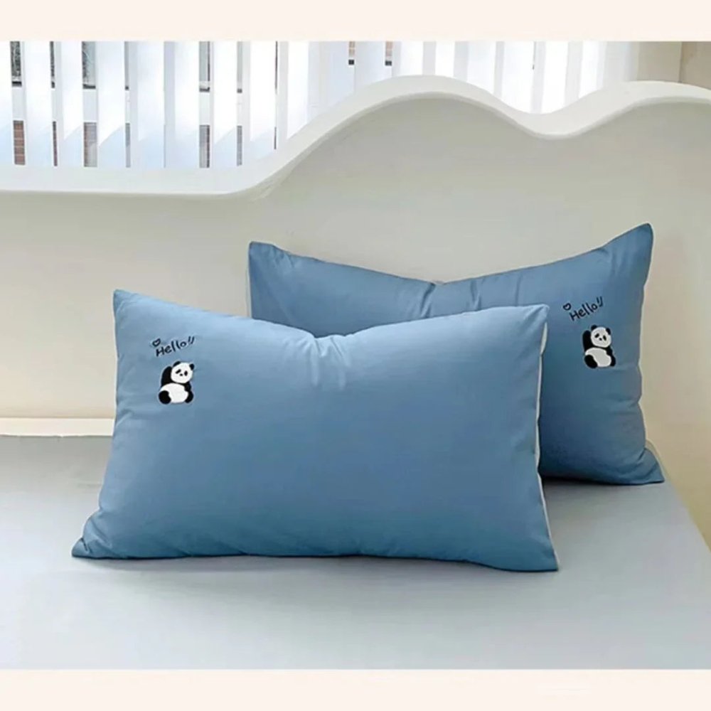 Embroidery Duvet Set( hello panda) - myhomestore.com.pk