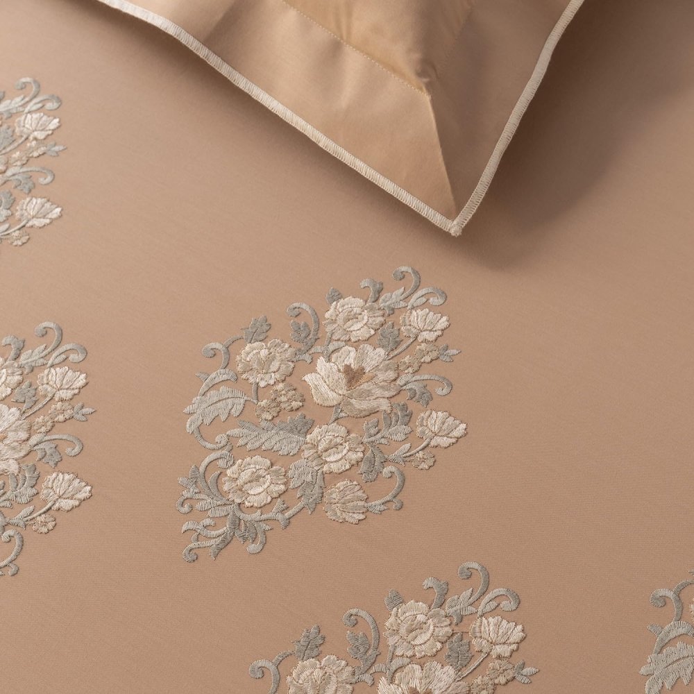 Floral Motive Embroidery Bedding Set - myhomestore.com.pk