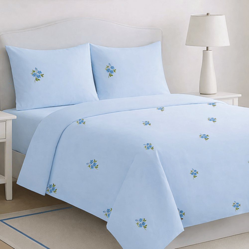 Floral Pattern Embroidered Bedding - myhomestore.com.pk