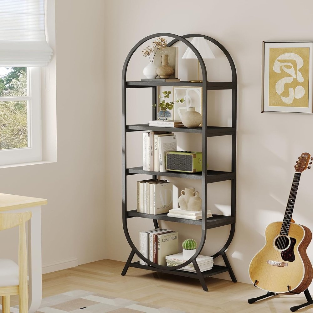 Freestanding Bookcase with Metal Frame In Black - myhomestore.com.pk