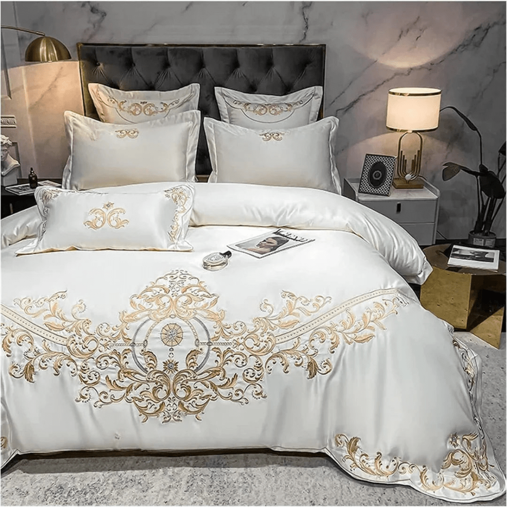 Gold Embroidery Duvet Set - myhomestore.com.pk