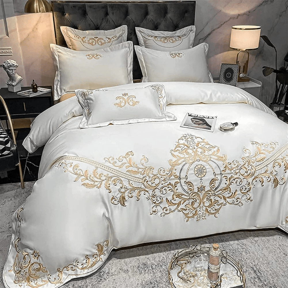 Gold Embroidery Duvet Set - myhomestore.com.pk