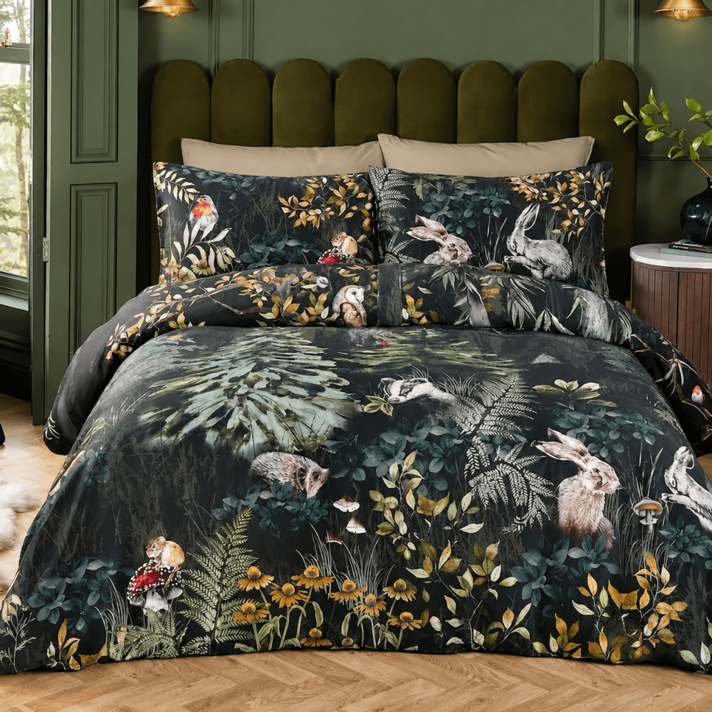 Green Sherwood Forest Printed Duvet Cover Set - myhomestore.com.pk