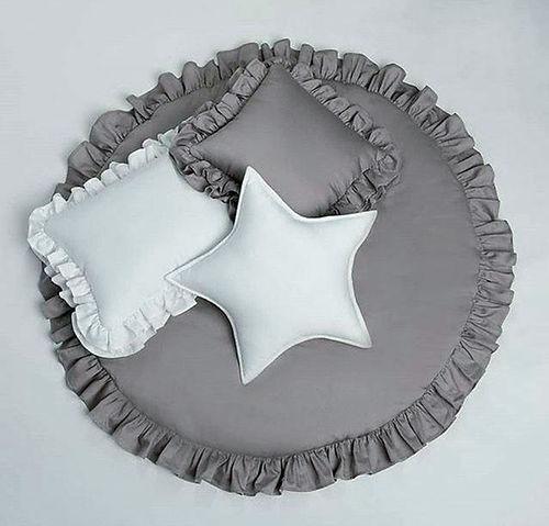 Grey Frill Baby Mat & Pillows - myhomestore.com.pk