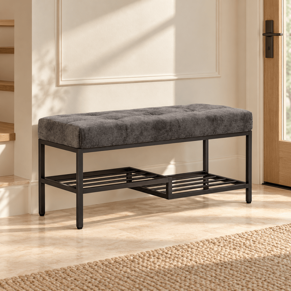Hallway Upholstered Bench with Shoe Storage - myhomestore.com.pk
