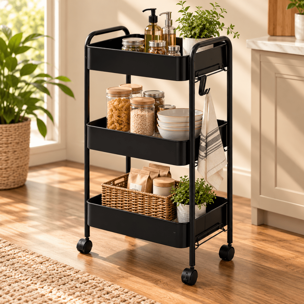 Home Organization And Storage Trolley Cart With Wheels - myhomestore.com.pk