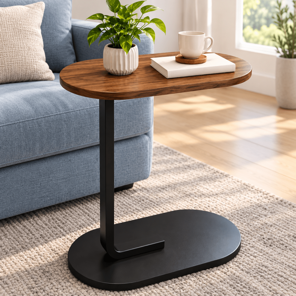 Industrial C Shaped Side Table - myhomestore.com.pk