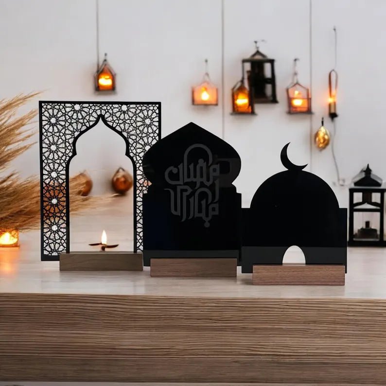 Islamic Ramadan Mubarak Table Decoration(pack of 3) - myhomestore.com.pk