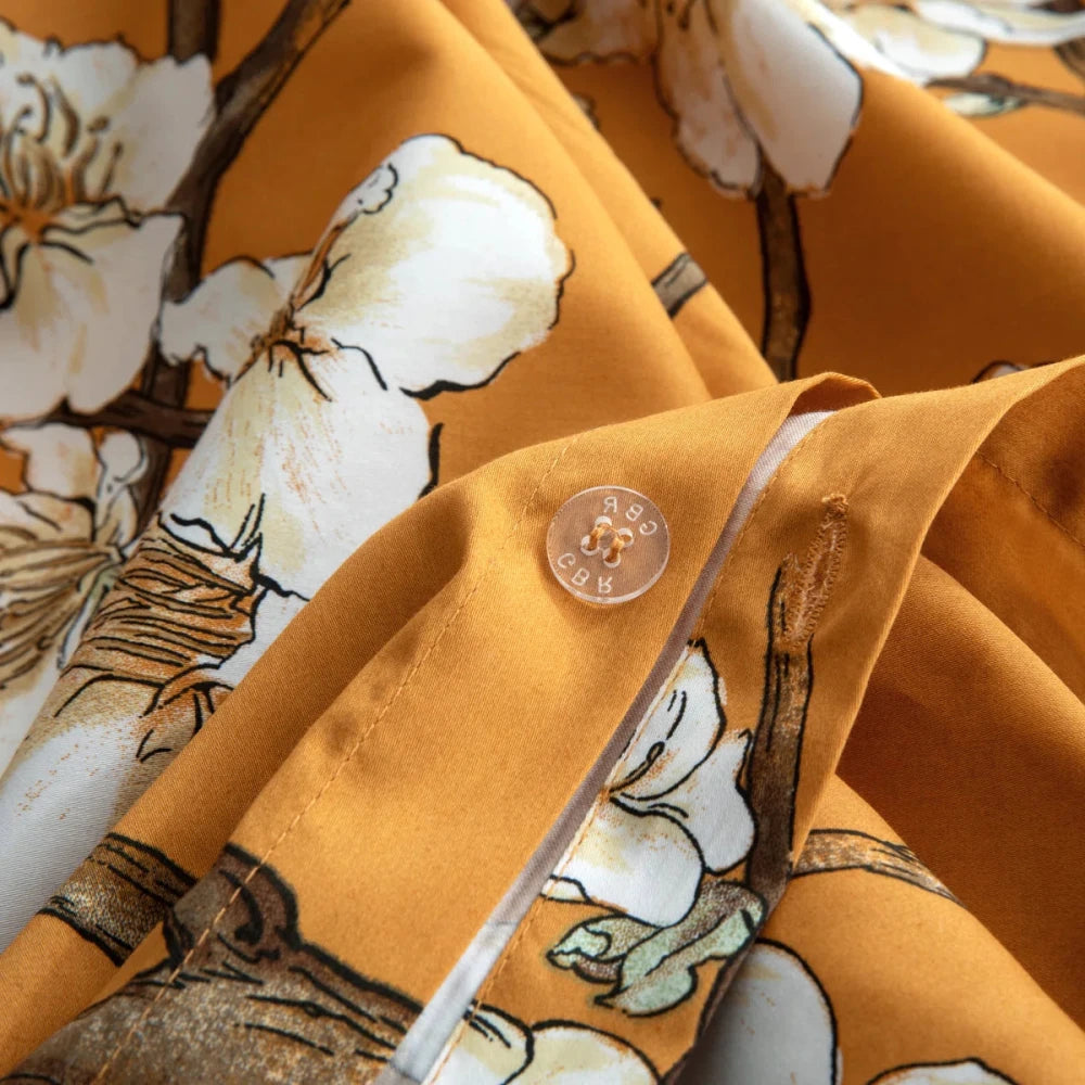 Japanese Almond Blossom Tree Printed Duvet Set - myhomestore.com.pk