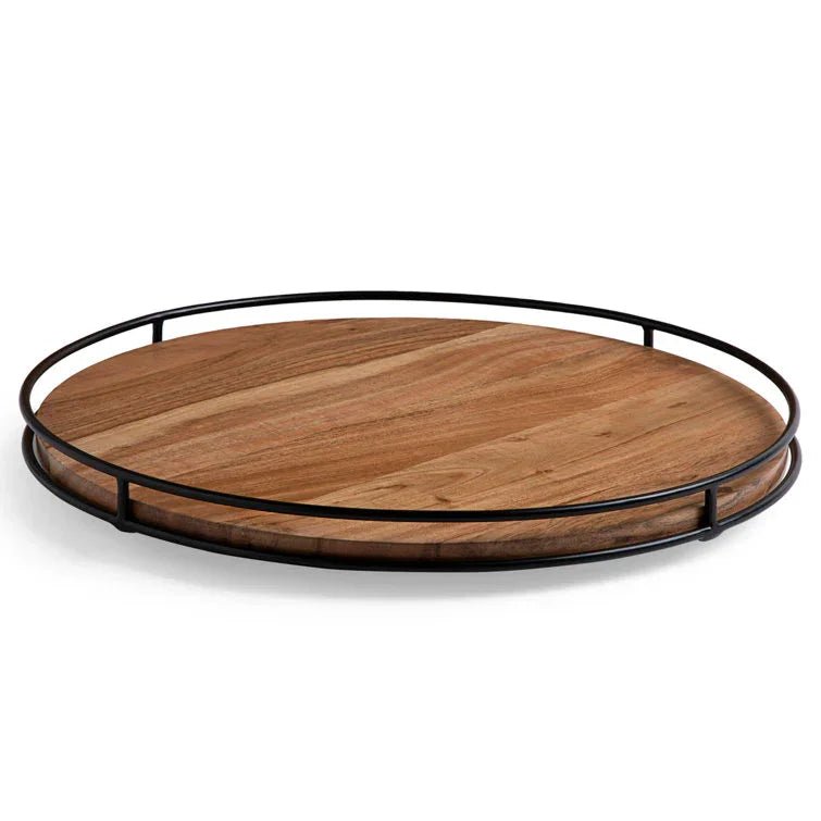 Kitchen Organizer Turntable with Metal Sides Serving Tray - myhomestore.com.pk