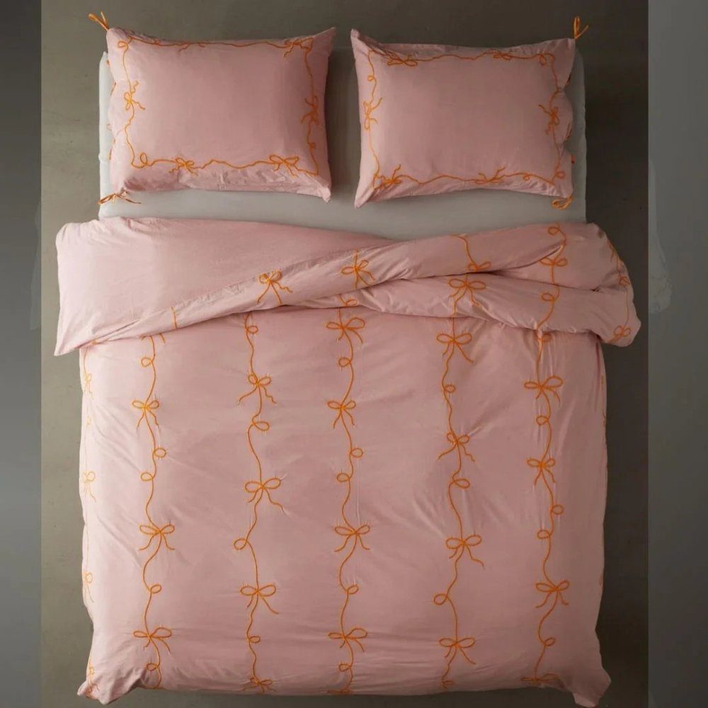 Lacey Bows Embroidery Duvet Set - myhomestore.com.pk