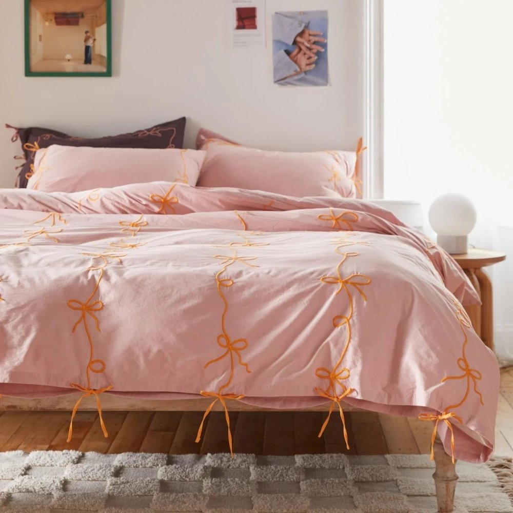 Lacey Bows Embroidery Duvet Set - myhomestore.com.pk