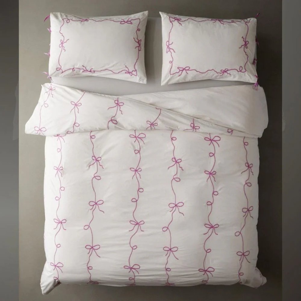 Lacey Bows Embroidery Duvet Set - myhomestore.com.pk