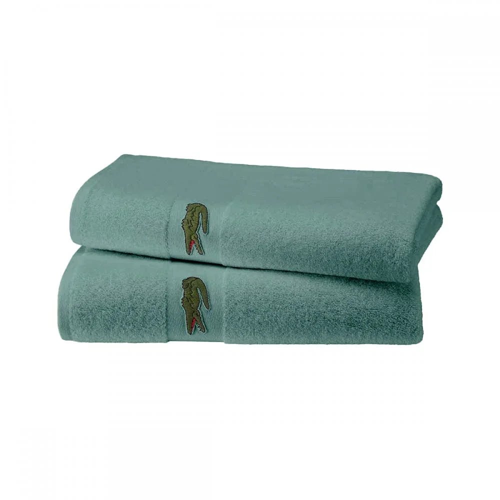 Lacoste Cotton Towel Set (2) – Soft, Durable, 550 GSM - myhomestore.com.pk