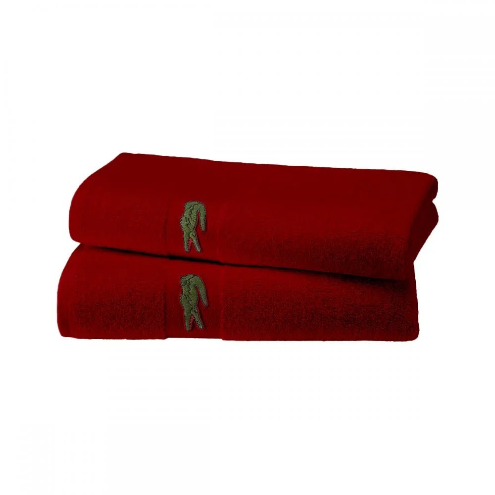 Lacoste Cotton Towel Set (2) – Soft, Durable, 550 GSM - myhomestore.com.pk