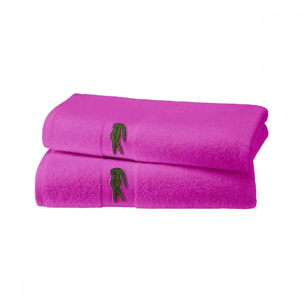 Lacoste Cotton Towel Set (2) – Soft, Durable, 550 GSM - myhomestore.com.pk