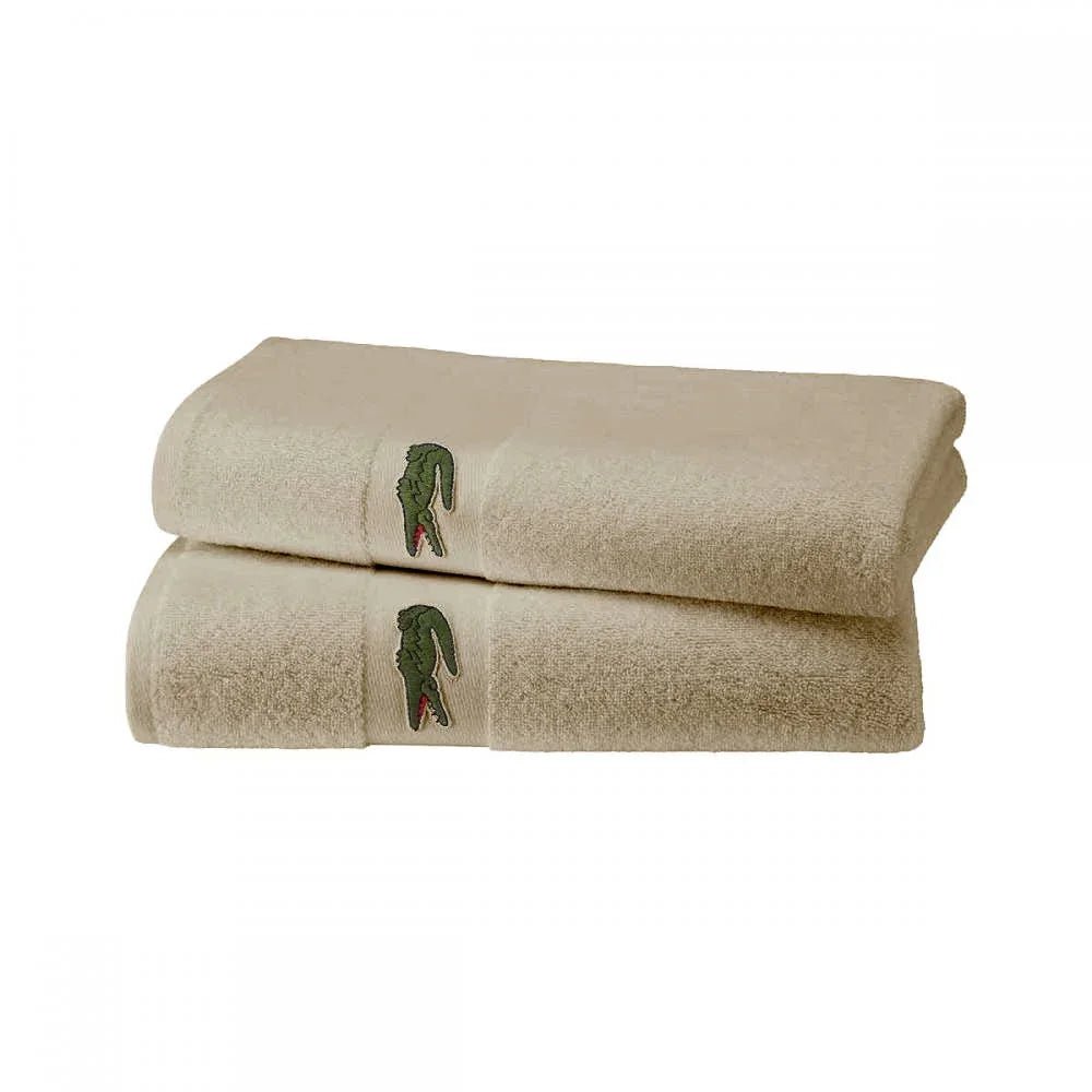 Lacoste Cotton Towel Set (2) – Soft, Durable, 550 GSM - myhomestore.com.pk
