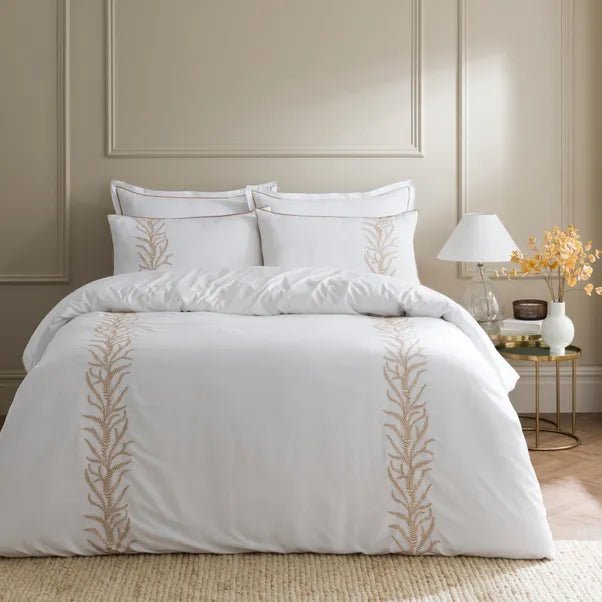 Leaf Trail Embroidered Bedspread - myhomestore.com.pk