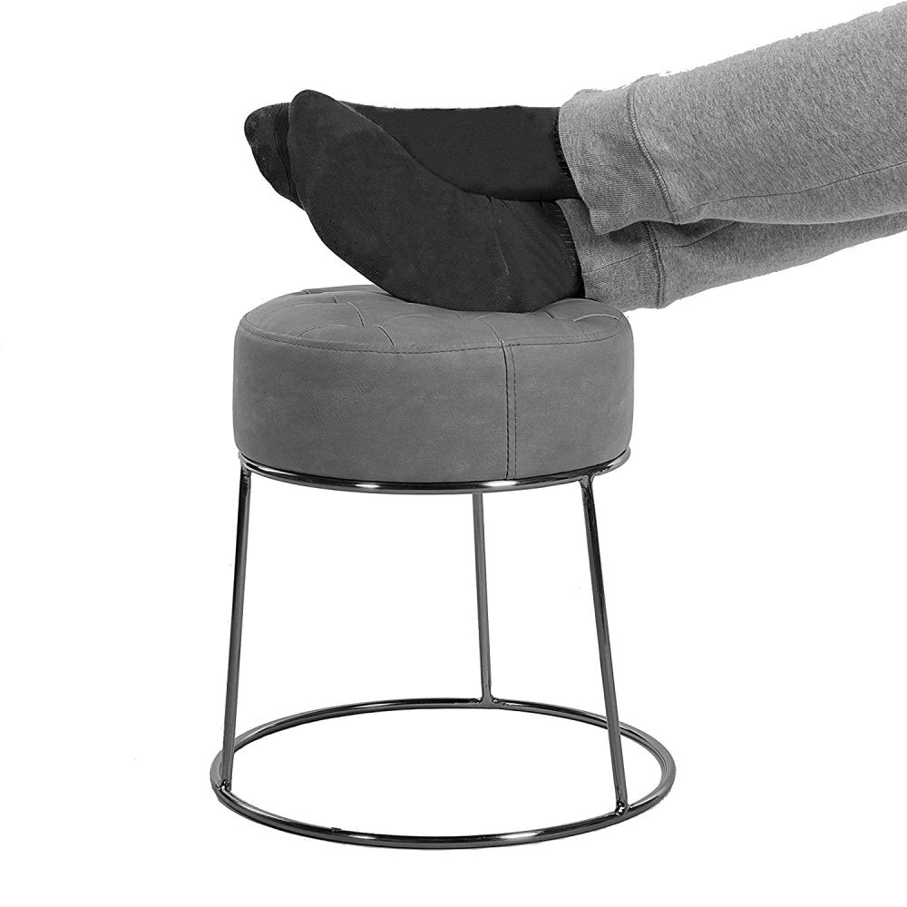 Leather Pouf Ottoman for Living Room, Vanity - myhomestore.com.pk