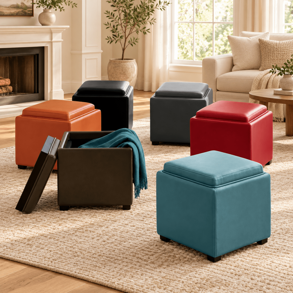 Leather Storage Ottoman - myhomestore.com.pk