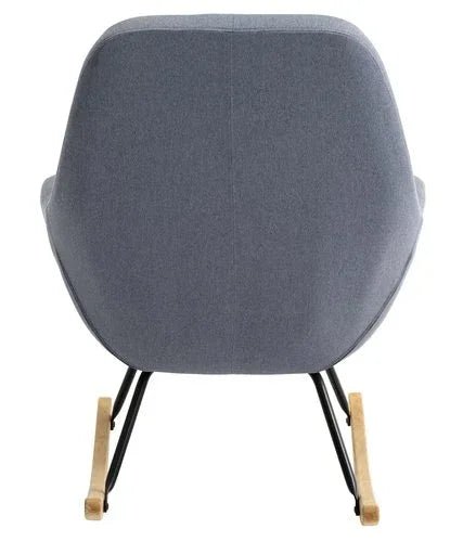 Light Blue Rocking Chair – Comfortable Upholstered Seat - myhomestore.com.pk