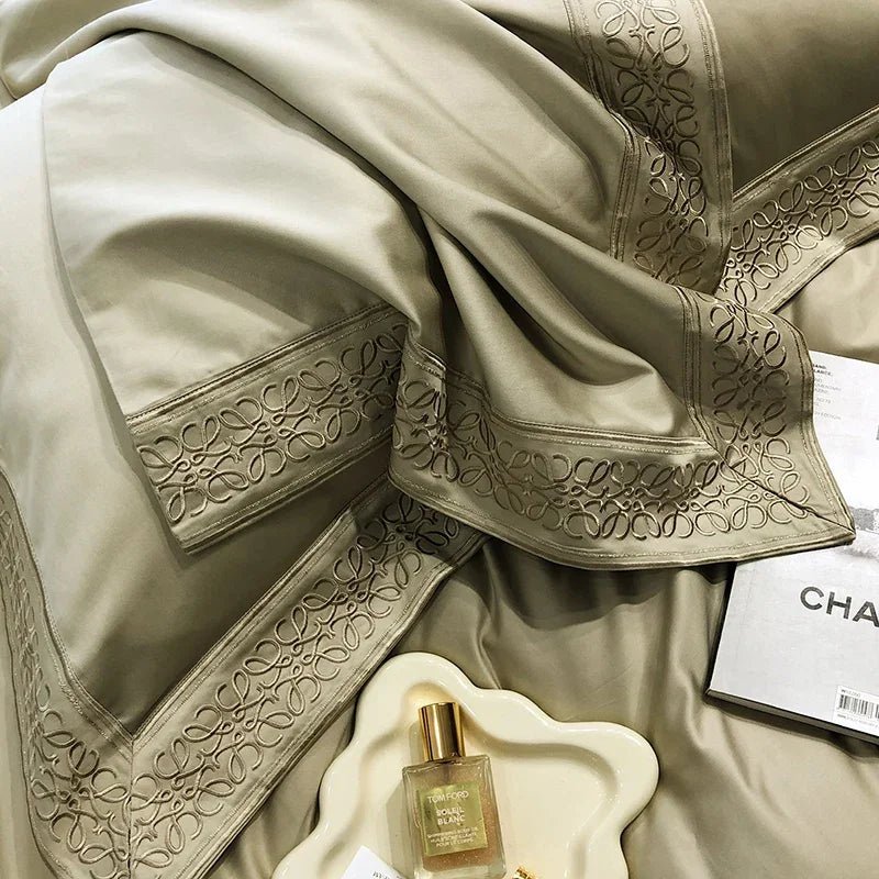 Light Green Embroidery Duvet Set - myhomestore.com.pk