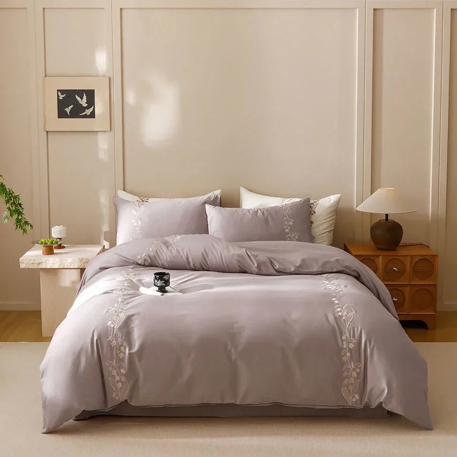 Lily of the Valley Embroidery Duvet Set - myhomestore.com.pk