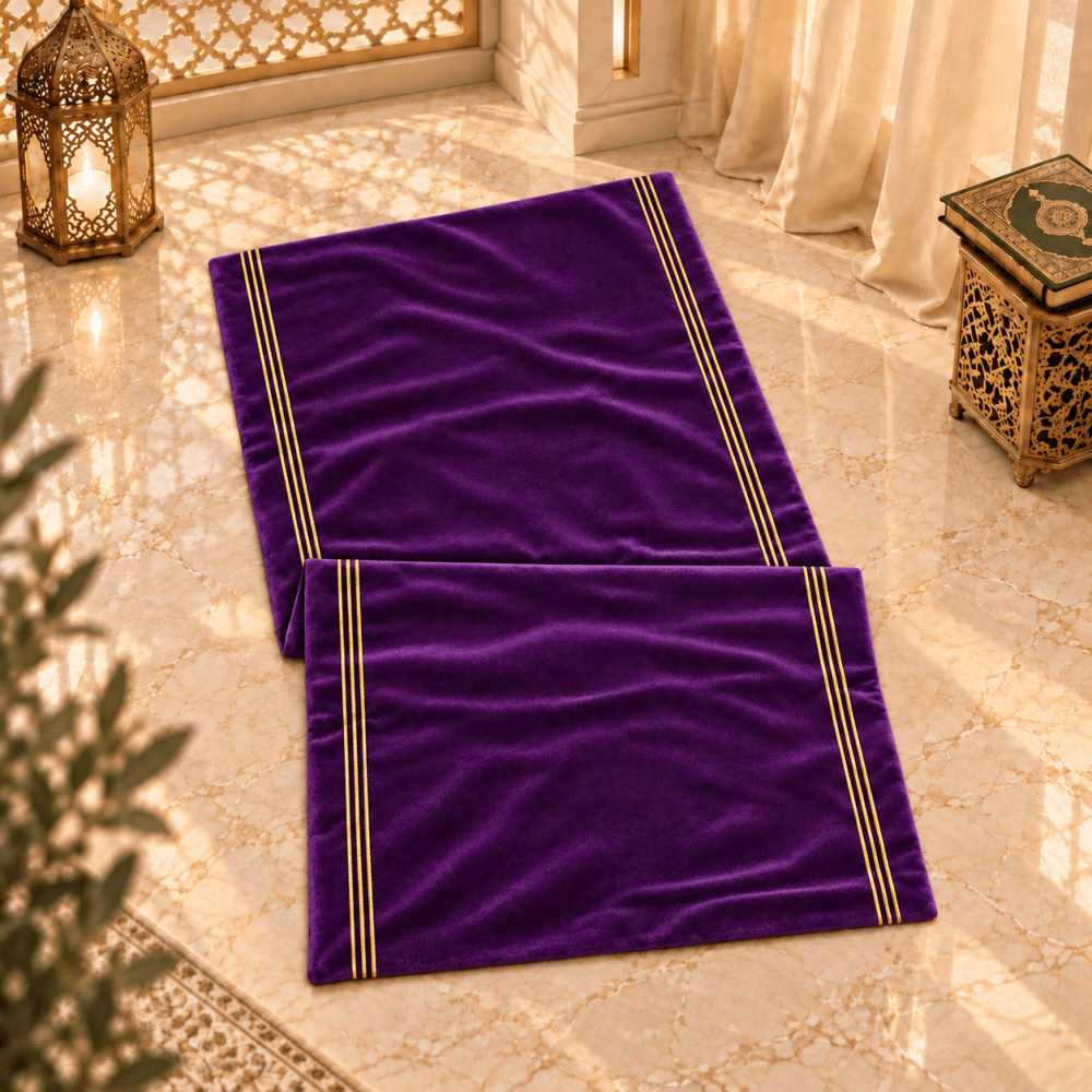 Luxury Baratta Line Velvet Prayer Mat - myhomestore.com.pk
