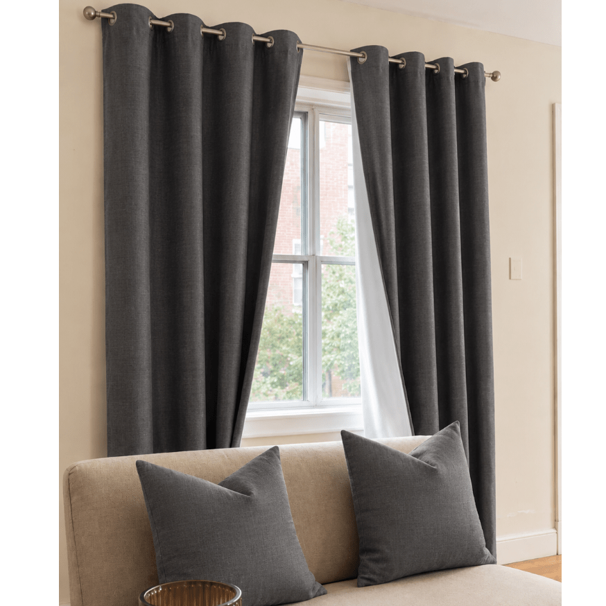 Luxury Cotton Curtains with Matching Cushion Covers – Eyelet Window Drapes Set - myhomestore.com.pk
