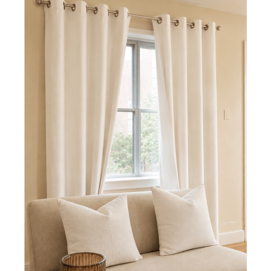 Luxury Cotton Curtains with Matching Cushion Covers – Eyelet Window Drapes Set - myhomestore.com.pk