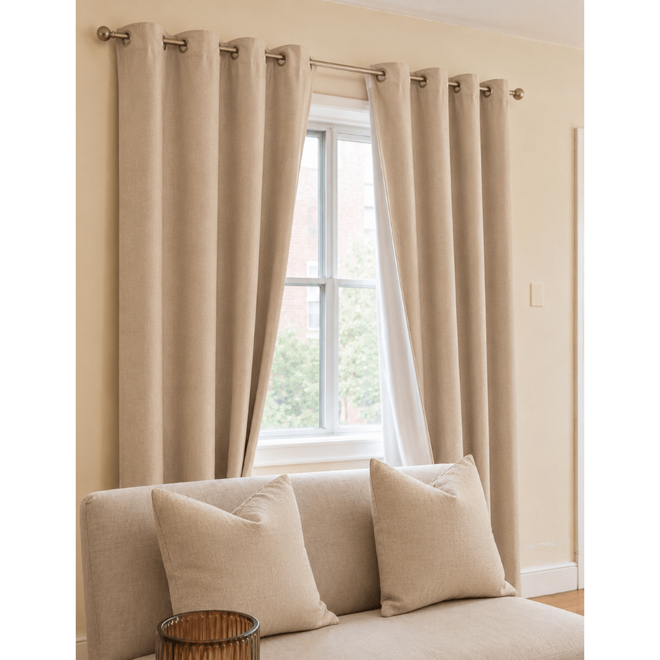 Luxury Cotton Curtains with Matching Cushion Covers – Eyelet Window Drapes Set - myhomestore.com.pk